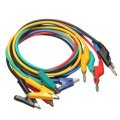 DANIU 5Pcs 1M 4mm Silicone Banana Plug to Crocodile Alligator Clip Test Probe Lead Wire Cable