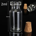 2ml Glass Bottle Small Tiny Empty Clear Vials with Cork 16x35mm