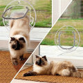 4 Way Round Clear Locking Flap Pet Door Cat Small Dog for Screen Glass Window Pet Door