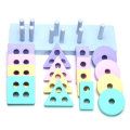 Wooden Building Blocks Childrens Early Learning Educational Toys Color Shape Matching Cognition Kids