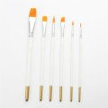 6pcs White Pole Wooden Nylon Paint Brushes Set Multi-function Watercolor Oil Paint Brush Set Art Pai