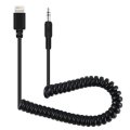 PULUZ PU514 3.5mm TRRS Male to 8 Pin Live Microphone Audio Adapter Spring Coiled Cable for DJI OSMO