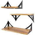 3Pcs Wall Floating Shelves Shelf Rack with 3 Wood Boards Dispaly Home Decor