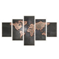 5Pcs Modern Canvas Painting Set Frameless World Map Theme Home Wall Tapestry Art Painting For Home D