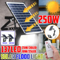 250W Solar Light LED Street Floodlight Garden Spotlight Remote Control