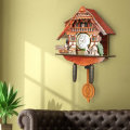 Wooden Retro European Style Wall Clock Three-dimensional Handcrafted Bird Wall Clock for Living Room