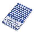8pcs Alarm System Monitored Warning Security Stickers Waterproof Security Sign