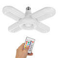 3-IN-1 bluetooth Music Light RGB Ceiling Lamp Foldable 4 Leaves LED Bulb with Remote Control