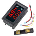 0.56" DC 100V 50A Red+Red Dual LED Display Mini Digital Voltmeter Ammeter Panel Amp Volt Voltage Cur