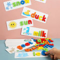 Wooden Alphabet Learning Cards Set Word Spelling Practice Game Educational Toy English Letters Spell