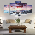 5 Piece Wall Art Canvas Sunset Sea Wall Art Picture Canvas Painting Home Decor Wall Pictures for Liv