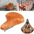BIKIGHT Vintage Brown Bicycle Bike Cycling Saddle Seat Genuine Leather With Springs