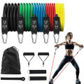 11Pcs/Set 150lbs Latex Resistance Bands Home Gym Training Exercise Pull Rope Expander Fitness Equipm