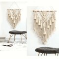 Wall Hanging Tapestry Beige Bohemian Style Cotton Wall Hanging Hand Braid For Home Office Decor