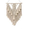 Wall Hanging Tapestry Beige Bohemian Style Cotton Wall Hanging Hand Braid For Home Office Decor