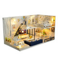 Time Shadow Modern Doll House Miniature DIY Kit Dollhouse With Furniture LED Light Box Gift