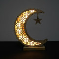 Muslims Crafts Decoration Ramadan Gifts Luminous Wooden Gift Pattern Customized Decoration Display C