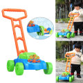 2 in 1 Children Automatic Bubble Machine+Garden Interactive Pushing Lawn Mower with Music Kids Toy G