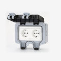 IP66 Waterproof Wall-mounted Power Socket Dust-proof 16A Double EU Standard Electrical Outlet for Ba