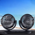 12/24V Portable Mini Car Fan Dual Head 360 Degree All-Round Adjustable Auto Air Cooling Usb Fans Qui