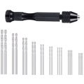 Drillpro 36 Pieces Hand Drill Set Include Pin Vise Hand Drill Mini Drills and 0.5-3.0mm HSS Drills a
