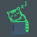 Sleeping Cat Creative Luminous Switch Sticker Removable Glow In The Dark Wall Decal Home Decor