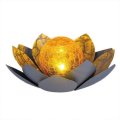 LED Solar Lotus Light Waterproof Garden Lawn Landscape Lamp LED Amber Glass Ball Outdoor Lotus Lawn