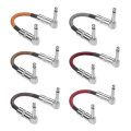 6PCS Guitar Patch Pedal Cable 15cm Long with 1/4 Inch 6.35mm Right Angle TS Plug
