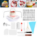 73 Pcs Cake Decorating Sets Stainless Pastry Nozzles Cake Turntable Sets Confectionery Bag Baking To