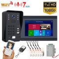 ENNIO SY709BMJLP11 7 inch Wifi Wireless Video Door Phone Doorbell Intercom System with Wired Fingerp