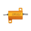 10pcs RX24 10W 10R 10RJ Metal Aluminum Case High Power Resistor Golden Metal Shell Case Heatsink Res