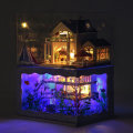 Wooden DIY Handmade Assemble Double Layer Beautiful View Doll House Miniature Furniture Kit Educatio