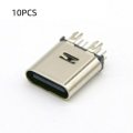 10PCS Type C 14P In-Line Female Socket USB3.1 Vertical Fast Charging Female Socket PD Tail Socket