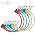 NAOMI 6pcs/Set Multi Color Plastic Guitar Patch Cables 6.35 Angled Plug Audio Cables For Effect Peda