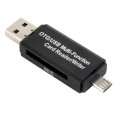 2 in 1 OTG/USB 2.0 Multifunction Card Reader Writer High-speed SD Micro-SD Card Reader for PC Androi