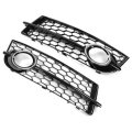 Front Fog Light Lamp Grille Grill Cover Honeycomb Hex RS Style Chrome Silver For Audi TT 8J 2006-201