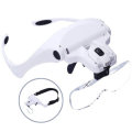 Chuda 5 Lens Loupe Eyewear Magnifier With Led Lights Lamp Interchangeable Lens 1.0X-3.5X Magnificati