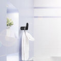 Bathroom Round Wall Robe Hook Door Single Hanger Bracket Towel Rack Black