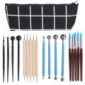 18pcs Clay Sculpting Carving Pottery Tools Kit Wax Polymer Shapers Modeling DIY Craft