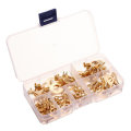250pcs Ring Type Gold Terminals Golden Brass Non-insulated Crimp Terminals Connectors 3.2mm-10.2mm C