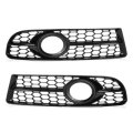 Glossy Black Honeycomb Fog Light Grille Cover For Audi A4 B7 S-Line S4 2005-2008