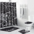 Marble Carpet Shower Curtain Four-piece Toilet Bathtub Anti-static Waterproof Anti-mildew Non-slip M