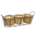 Vintage Wire Baskets Three Baskets Rattan Hanging Flower Pot Food Baking Supplies Storage Basket