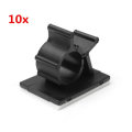 10Pcs Cable Cord Fasteners Holder Adhesive Black Tie Clips Clamp