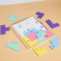 Russian Wooden Macarone Color Toy Tetris Puzzle Logical Thinking Development Educational for Kids