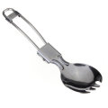 Stainless Steel Foldable Spoon Fork Camping Hiking Portable Outdoor Cookout Picnic Tableware