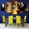 5Pcs Set Wolf Modern Canvas Print Paintings Wall Art Pictures Home Decor Unframed