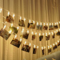 5M Warm White Battery Operated 40 LED String Light Hanging Pictures Photo Peg Clip Lamp for Indoor H