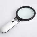 45X Handheld Magnifying Glass with 3 LED Light Magnifier Jewelry Loupe Lens