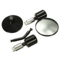 7/8 Inch 22mm Handlebar End Motorcycle Review Mirrors Black For Honda